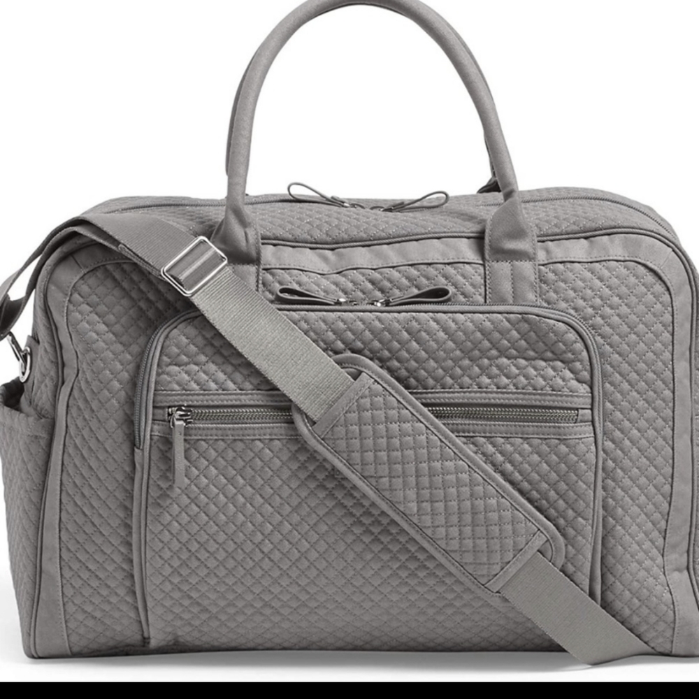 New without tag VERA BRADLEY Iconic Weekender Travel Bag Gray